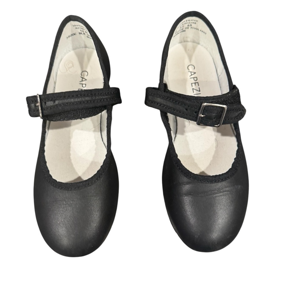 Capezio Kids Black Buckle Strap Tap Shoes